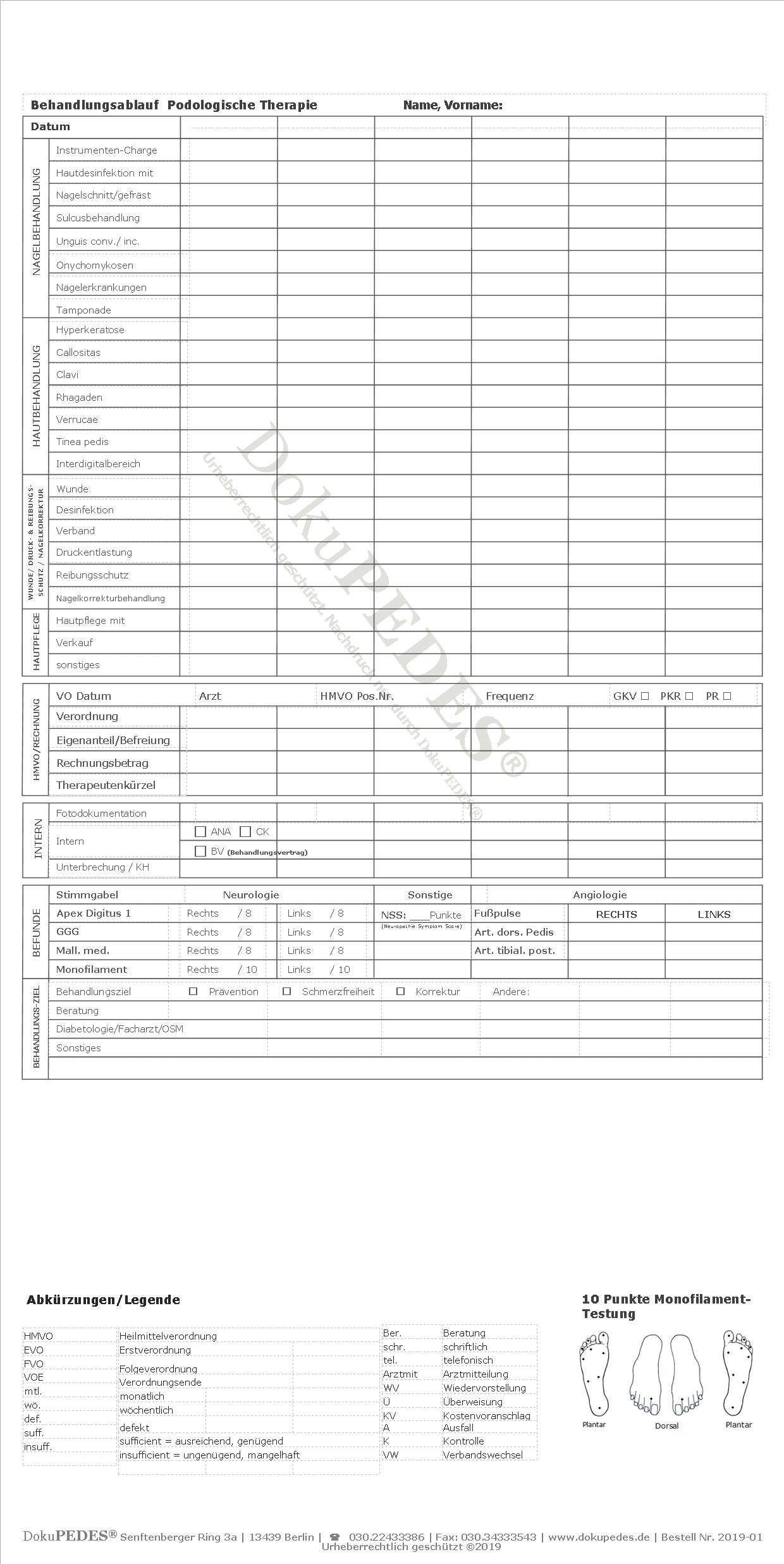 KARTEIKARTE | PODO- THERAPIEKARTE A5 Klappkarte - Version 2024 – Bild 2